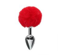 Plug anale Plug anale Tail Role Play Massager della prostata in acciaio inossidabile Smooth Touch Tail Sex Gay (rosso inossidabile)