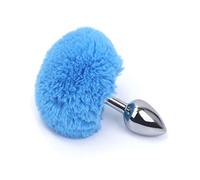 Plug anale Plug anale Tail Role Play Massager della prostata in acciaio inossidabile Smooth Touch Tail Sex Gay (blu inossidabile)