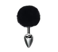 Plug anale Plug anale Tail Role Play Massager della prostata in acciaio inossidabile Smooth Touch Tail Sex Gay (nero inossidabile)