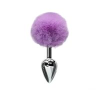 Plug anale Plug anale Tail Role Play Massager della prostata in acciaio inossidabile Smooth Touch Tail Sex Gay (Viola inossidabile)