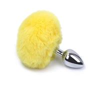 Plug anale Plug anale Tail Role Play Massager della prostata in acciaio inossidabile Smooth Touch Tail Sex Gay (giallo inossidabile)