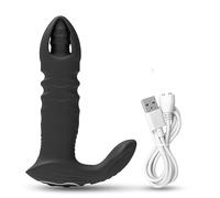 Plug anale Plug anale vibrante con vibratore anale telescopico, vibratore anale, giocattoli sessuali a distanza Per Donna Uomo, con plug anale, macchina del sesso con dildo