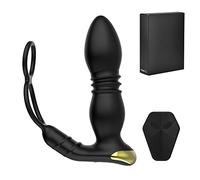 Plug anale Plug anale vibrante telescopico Sex Toys App Controllo wireless Plug anale Vibratore Massaggiatore prostatico Anello di ritardo (Wireless con scatola)