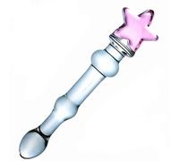 Plug anale Prodotti del sesso gay Butt Plug Stimolazione anale Vibratore Cuore d'amore San Valentino Vetro Dildo fatto a mano Plug anale Giocattolo del sesso (Stella)