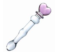 Plug anale Prodotti del sesso gay Butt Plug Stimolazione anale Vibratore Cuore d'amore San Valentino Vetro Dildo fatto a mano Plug anale Giocattolo del sesso (Cuore)