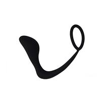 Plug anale Prostata Plug anale Massaggiatore in silicone Stimolatore Delay Cock Ring Sex Shp Toys Coppia (singolo-nero)