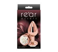 NS Novelties Rear Assets Rose Buttplug Medium White