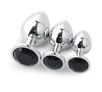 Plug anale S/M/L Metal Diamond Plug anale Butt Plug Massaggio prostatico anale Gioco per adulti Strumento sessuale Per Donne Uomini Coppie gay