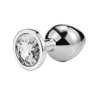 Plug anale S/M/L Perline anali Gioielli in cristallo Spina tonda Butt Plug Stimolatore Giocattoli Dildo Plug anale in acciaio inossidabile Per Plug anale coppia gay