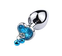 Plug anale S/M/L Taglie Plug anale in metallo Campane con catena Smooth Touch Stimolatore anale Giocattoli del sesso Giochi per adulti Prodotti del sesso anale(Blue heart M)