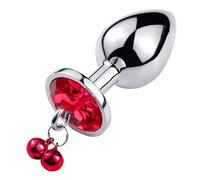 Plug anale S/M/L Taglie Plug anale in metallo Campane con catena Smooth Touch Stimolatore anale Giocattoli del sesso Giochi per adulti Prodotti del sesso anale(Rotondo rosso L)
