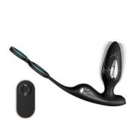 Plug anale Scossa elettrica Vibratore anale Butt Plug Massaggiatore prostatico Anello di ritardo del telecomando Giocattoli del sesso (Telecomando nero)