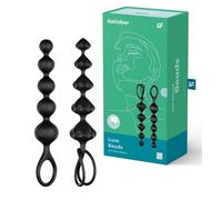 Plug anale set dildo fallo a sfere in silicone kit dilatatore anal butt black