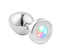 Plug anale Set piccolo medio grande Lampada lampeggiante Metallo luminoso Perline anali butt plug gioielli inserto sfera di cristallo Masturbatore Giocattolo del sesso Per uomini Donne