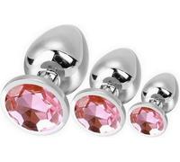 PLUG ANALE SEX TOY ANAL BUTT SPINA GIOIELLO INDOSSABILE IN METALLO PIETRA ROSA