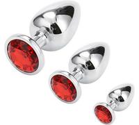 PLUG ANALE SEX TOY ANAL BUTT SPINA GIOIELLO INDOSSABILE IN METALLO PIETRA ROSSO