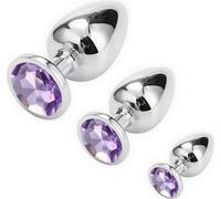 PLUG ANALE SEX TOY ANAL BUTT SPINA GIOIELLO INDOSSABILE IN METALLO PIETRA VIOLA