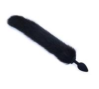 Plug anale Sex Toys Cosplay Maschera Coda Plug anale Metallo Anus Butt Plug Maschera Mezza maschera per gatti Maschera per adulti sexy Maschere per giochi (silicone nero)