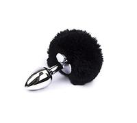 Plug anale Sexy Anal Plug Coda Tappi Butt in Acciaio Inossidabile e Silicone Giocattoli Sessuali Stimolatore Ano Gay Coppia Tocco Liscio (Nero Inossidabile)