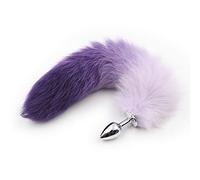 Plug anale Sexy Plug anale Coda Colore viola Corrispondenza Capelli artificiali Dispositivo di masturbazione anale Plug anale Giocattolo per adulti (viola inossidabile)