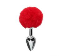 Plug anale Sexy plug anale coda in acciaio inox e silicone butt plug giocattoli sessuali stimolatore ano gay coppia tocco liscio (rosso inossidabile)