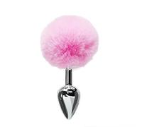 Plug anale Sexy plug anale coda in acciaio inox e silicone butt plug giocattoli sessuali stimolatore ano gay coppia tocco liscio (rosa inossidabile)