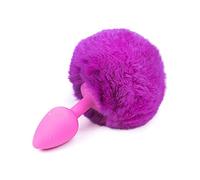 Plug anale Sexy Plug anale Coda Tappi di testa in acciaio inossidabile e silicone Giocattoli sessuali Stimolatore dell'ano gay Coppia tocco morbido (Silicone Rosy)