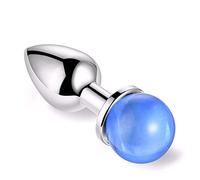 Plug anale Sfera di vetro colorato di piccole dimensioni Dia 28mm plug anale perline di base giocattolo di vibrazione proiettile di testa in metallo