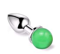 Plug anale Sfera di vetro colorato di piccole dimensioni Dia 28mm plug anale perline di base giocattolo di vibrazione proiettile di testa in metallo
