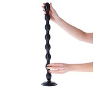 Plug Anale Sfere Dilatatore Ano XXL Gigante Lungo 52cm Flessibile e Morbido Nero