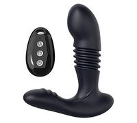 Plug anale Spinta Vibratore anale Massaggiatore prostatico Telecomando senza fili Butt Plug Telescopico Dildo Vibratore Massaggio (frequenza 12)