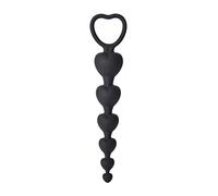 Plug anale Stimolatore massaggiatore plug anale con perline anali in silicone indossabili Giocattoli gay Butt Pull Rings giocattolo (nero)
