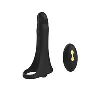 Plug anale Strap On Vibratore Double Sex Toys Coppie Anello Vibratore Dildo Plug Anal Plug (Nero)