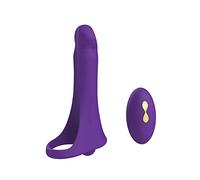 Plug anale Strap On Vibratore Double Sex Toys Coppie Anello Vibratore Dildo Plug Anal Plug (Viola)