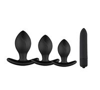 Plug anale Telecomando Plug anale Dildo Vibratore Massaggiatore prostatico Ricarica USB 10 Stimolazione Telecomando wireless Giocattolo sessuale(Set di quattro pezzi-B)