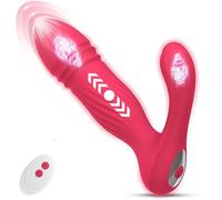 Plug anale Telescopico + vibrante 2 in 1 telecomando anale butt plug doppio motore vibratore indossabile giocattoli sessuali Per masturbatore per adulti