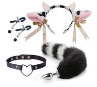 Plug anale Testa di animale sacro ornamento coda fascia per donna volpe coda anale butt plug giocattolo erotico del sesso Per donna coppia cosplay