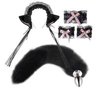 Plug anale Testa di animale sacro ornamento coda fascia per donna volpe coda anale butt plug giocattolo erotico del sesso Per donna coppia cosplay