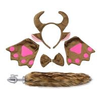 Plug anale Testa di animale sacro ornamento coda fascia per donna volpe coda anale butt plug giocattolo erotico del sesso Per donna coppia cosplay