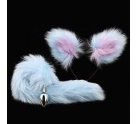 Plug anale Tocco morbido Simpatico plug anale Orecchie di gatto Fasce Set Soft Fox Tail Butt plug in metallo Cosplay Giocattoli sessuali Per Masturbatore femminile