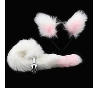 Plug anale Tocco morbido Simpatico plug anale Orecchie di gatto Fasce Set Soft Fox Tail Butt plug in metallo Cosplay Giocattoli sessuali Per Masturbatore femminile