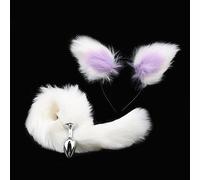 Plug anale Tocco morbido Simpatico plug anale Orecchie di gatto Fasce Set Soft Fox Tail Butt plug in metallo Cosplay Giocattoli sessuali Per Masturbatore femminile