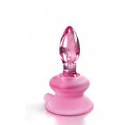 plug anale vaginale dilatatore in vetro glass con ventosa mini dildo liscio sexy