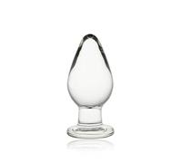 Plug Anale Vetro Cristallo S (4 * 10cm) con Base e Impugnatura Gioco Termico Resistente al Calore per Solo e Coppia
