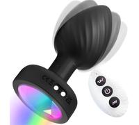 Plug anale vibrante, dilatatore anale con telecomando, vibratore (7 modalità), nero | Plug anale con telecomando