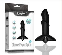 Plug Anale Vibrante fallico Silicone Spiral P-Spot 10 Modalità Lovetoy Nero