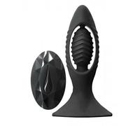Plug anale vibrante in silicone con ventosa vibratore dilatatore anal butt black