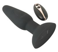 Plug anale vibrante in silicone con ventosa vibratore dilatatore anal butt black