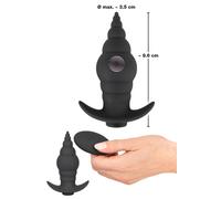 Plug anale vibrante in silicone dilatatore butt mini vibratore indossabile black