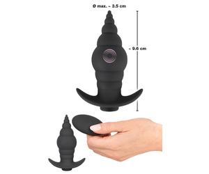 Plug anale vibrante in silicone dilatatore butt mini vibratore indossabile black